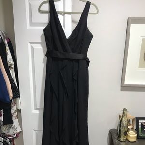 White by Vera Wang V-Neck Wrapped Bodice Dress